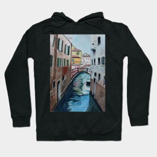 Canal in Venice Mixed Media Hoodie